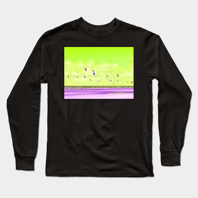 Wide Kite Beach No. 4 Long Sleeve T-Shirt by asanaworld